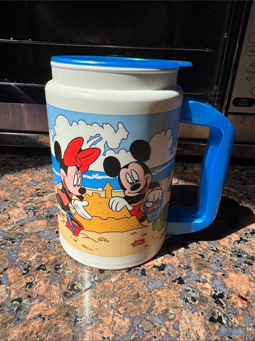 Vintage Walt Disney World Summer Hot Cold Drink Mug 2006 Mickey Minnie Mouse